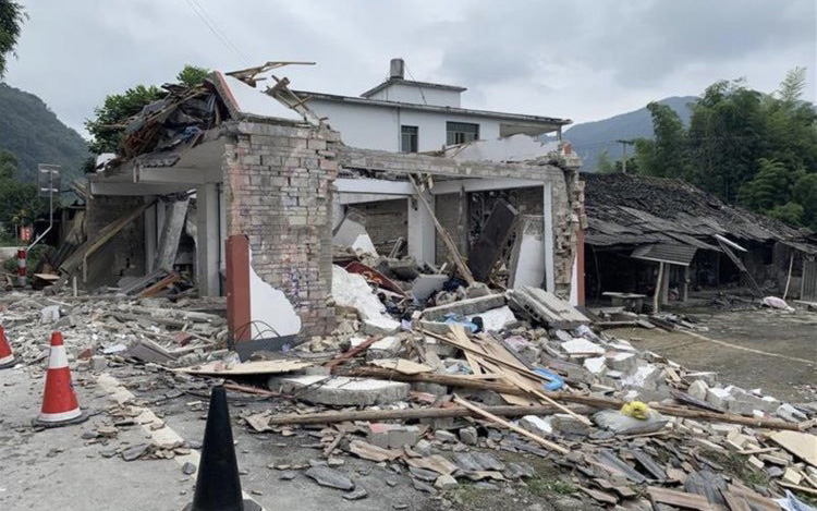 Trận động đất hôm 17/6/2019 gây thiệt hại nghiêm trọng ở Tứ Xuyên. Ảnh: News.cn