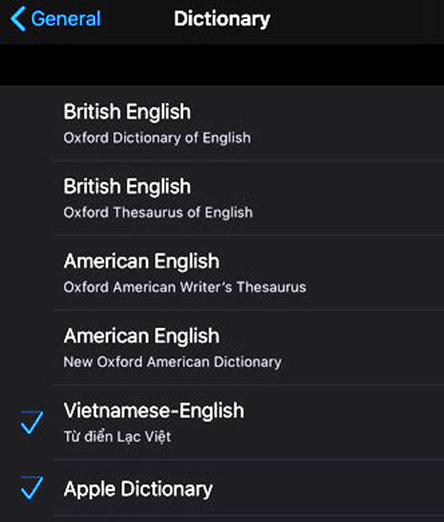  iOS 13 được trang bị thêm bộ công cụ tra từ điển tiếng Việt miễn phí