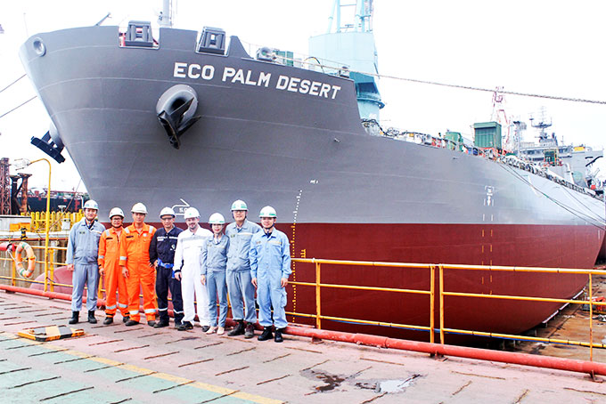 Tàu được đóng mới tại Công ty TNHH Nhà máy Tàu biển Hyundai Vinashin.