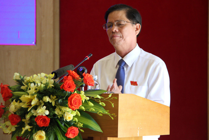 Ông Nguyễn Tấn Tuân phát biểu khai mạc kỳ họp