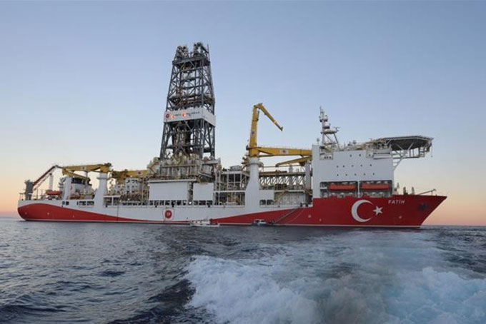 Tàu Fatih của Thổ Nhĩ Kỳ đã bắt đầu các hoạt động khoan ở khu vực phía Tây của đảo Cyprus. (Nguồn: Anadolu).