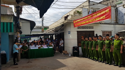 Các lực lượng tham gia diễn tập.