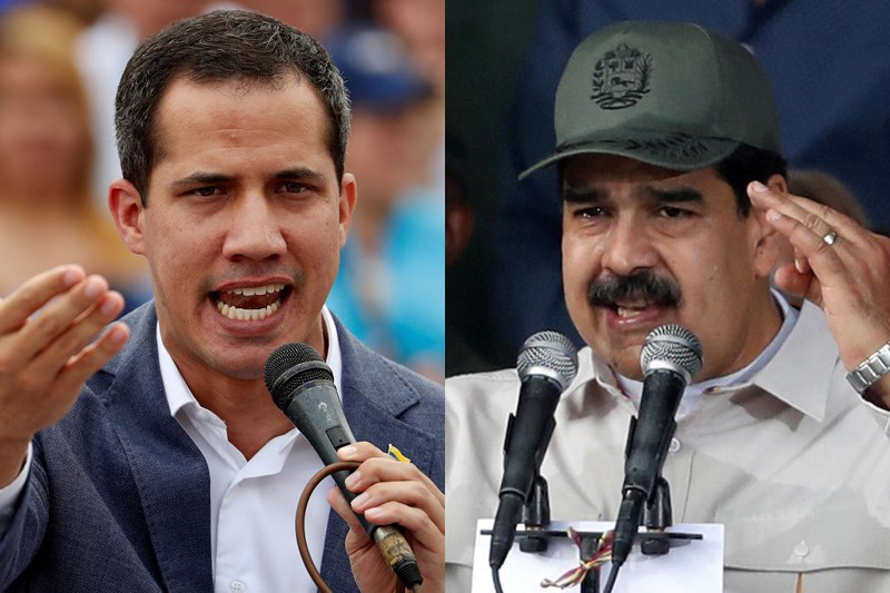 Tổng thống Venezuela Nicolas Maduro (phải) và nhà lãnh đạo đối lập Juan Guaido. Ảnh: Reuters.