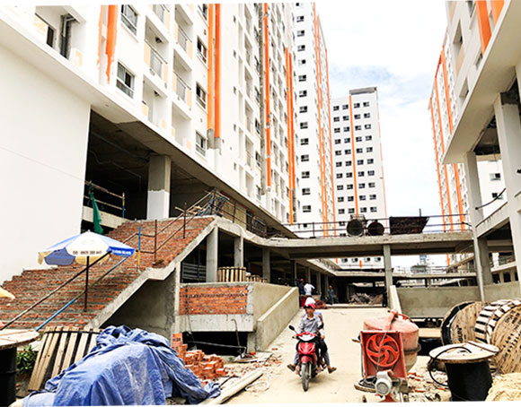 Công trường dự án Nhà ở xã hội HQC Nha Trang.