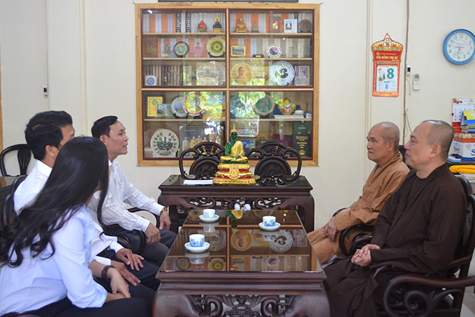Đoàn đã thăm hỏi, động viên Ban trị sự Giáo hội Phật giáo tỉnh Nhân dịp lễ  Vu Lan báo hiếu.