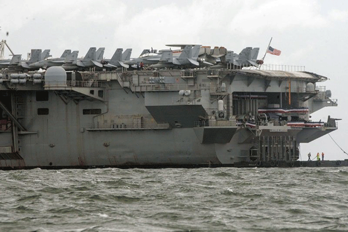 Tàu sân bay USS Ronald Reagan của Mỹ. Ảnh: Philstar.