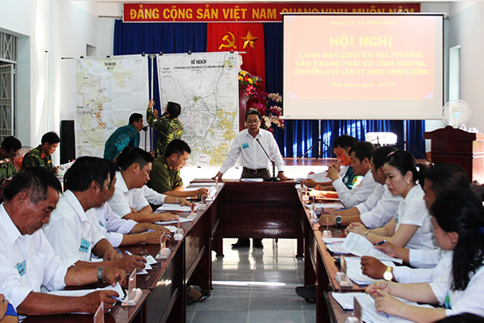 Diễn tập chiến đấu phòng thủ cho xã Vĩnh Ngọc