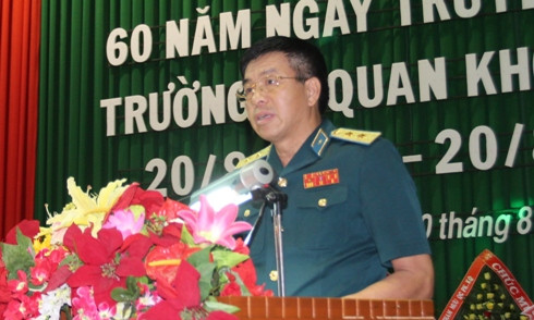 Trung tướng Lâm Quang Đại phát biểu chỉ đạo tại buổi lễ.