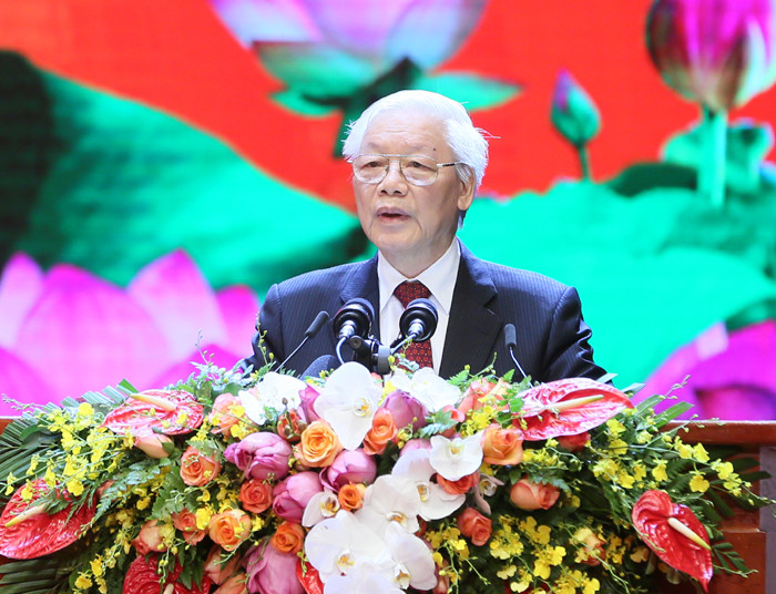 Tổng Bí thư, Chủ tịch nước Nguyễn Phú Trọng có bài phát biểu xúc động tại buổi Lễ.