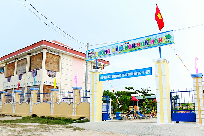 Diện mạo khang trang của Trường Mầm non Hoa Hồng (huyện Cam Lâm). 