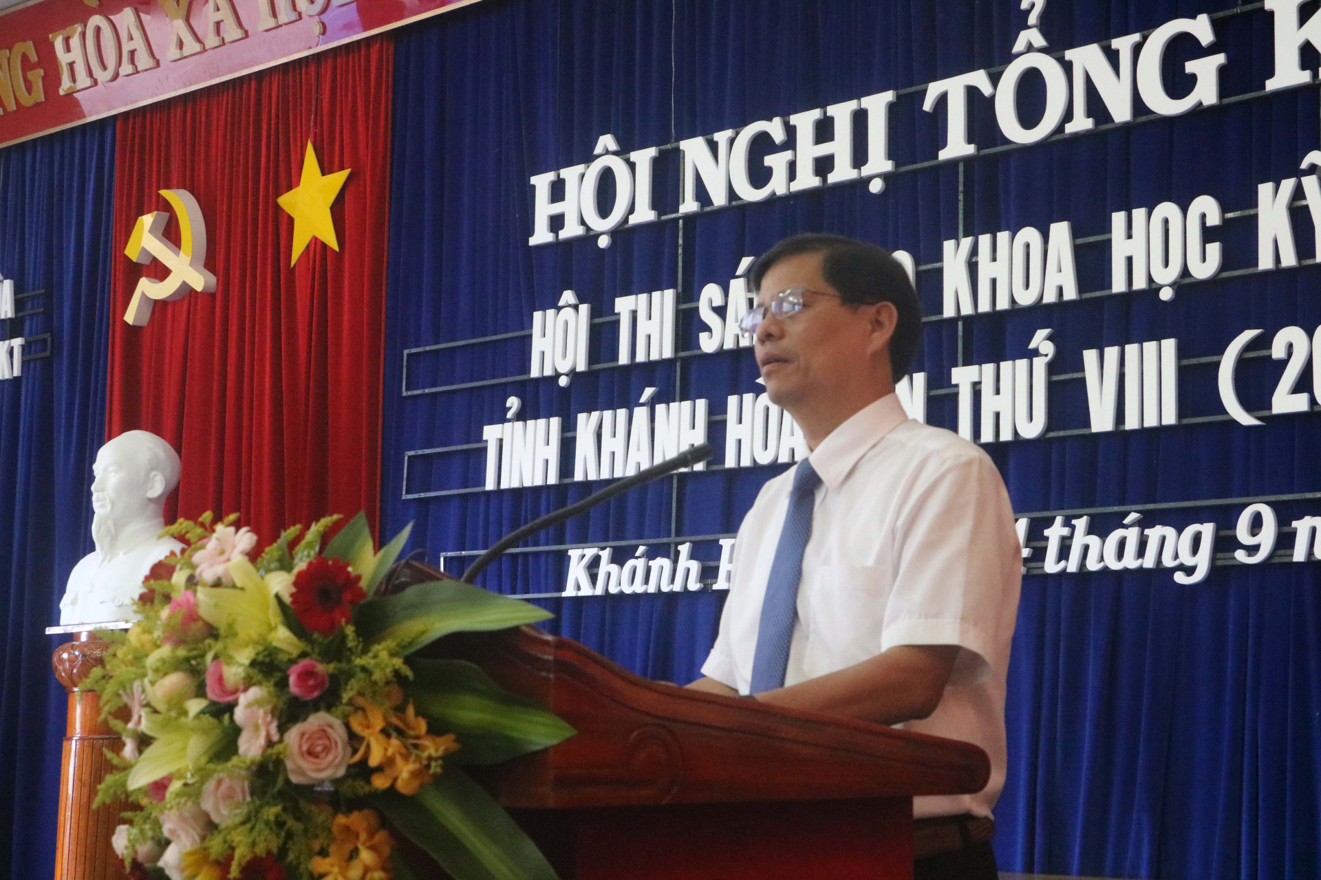 Ông Nguyễn Tấn Tuân phát biểu tại buổi lễ