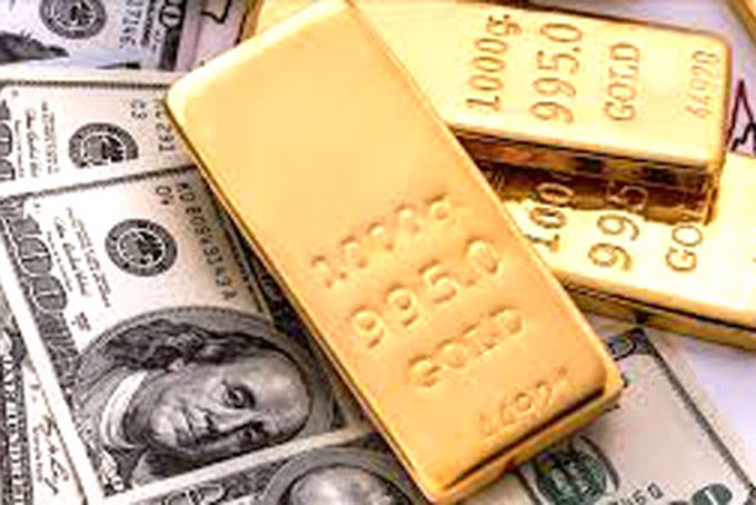  Đồng USD yếu giúp vàng tiếp tục tăng giá. Ảnh minh hoạ.