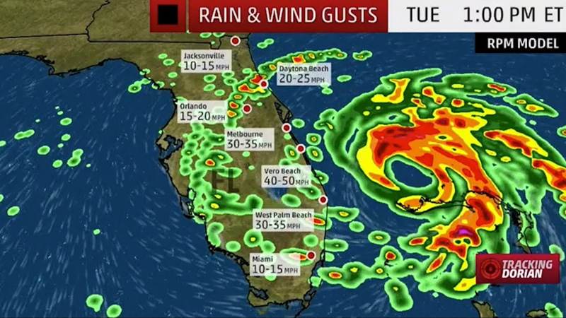 Bão Dorian đổ bộ Carolina sau khi tàn phá Bahamas