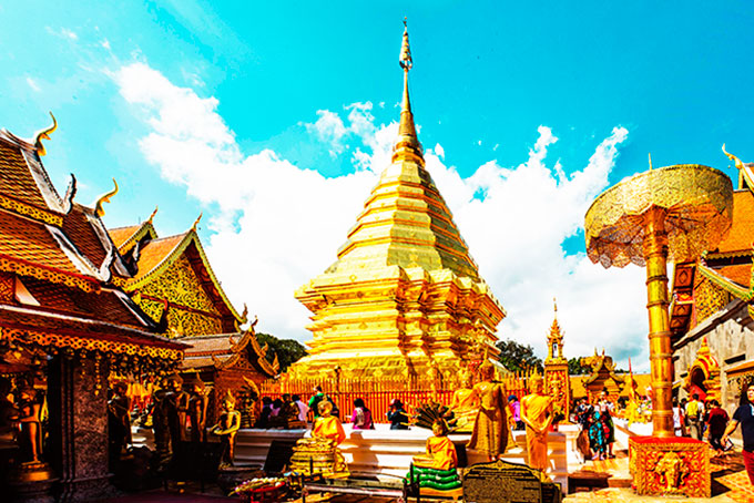 Một góc chùa Wat Phra That Doi Suthep.
