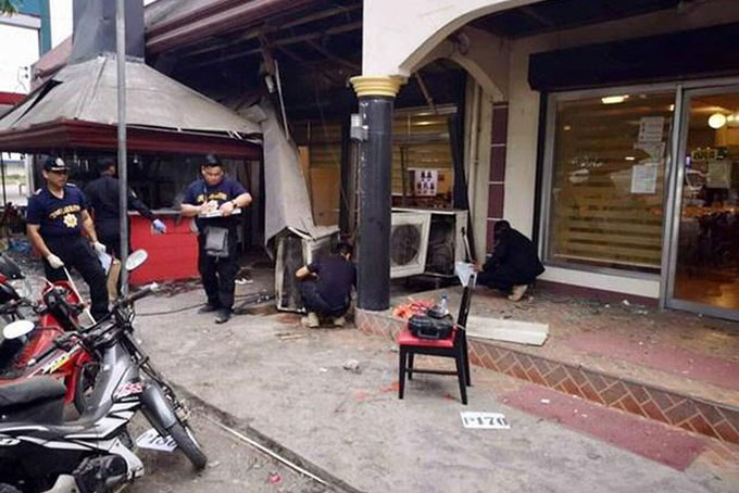 Hiện trường một vụ nổ bom tại Philippines. (Nguồn: rappler.com)
