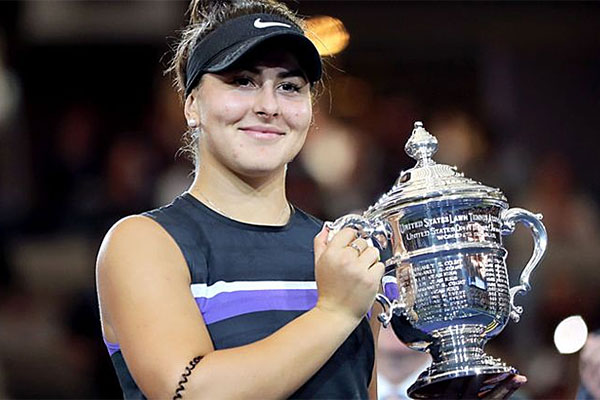 Andreescu mừng chức vô địch Grand Slam đầu tiên. Ảnh: Sky.