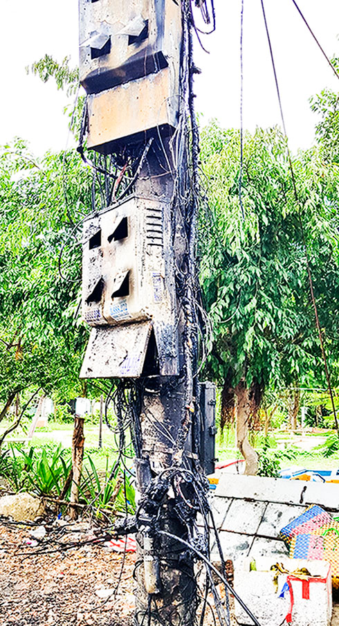 Cháy trụ điện hạ áp