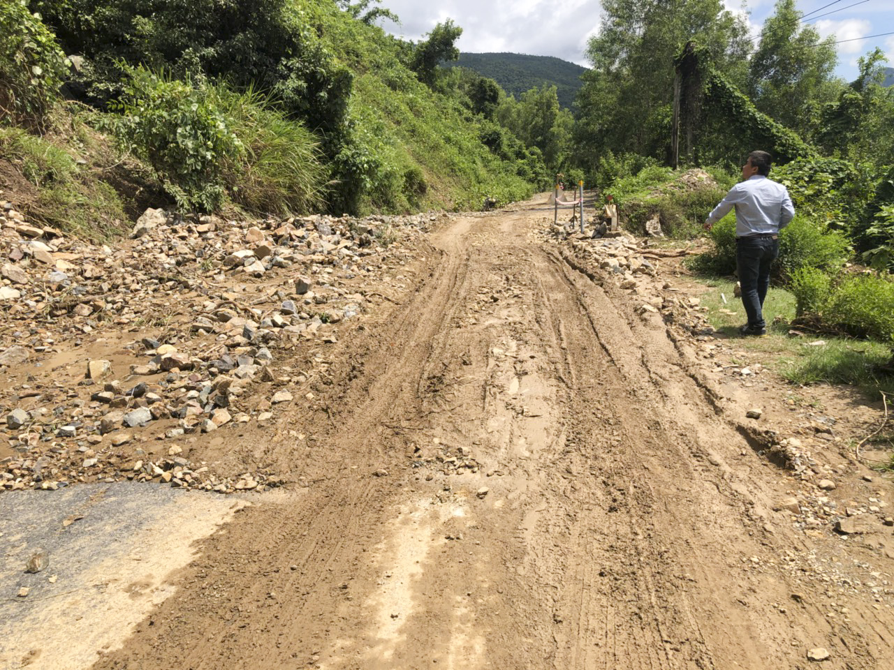 Một điểm sạt lở nặng.