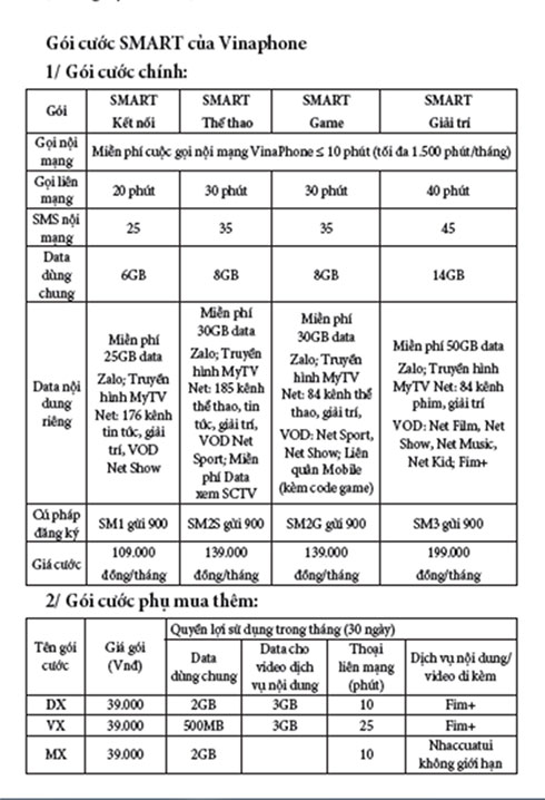 Nhiều ưu đãi khi sử dụng gói cước SMART