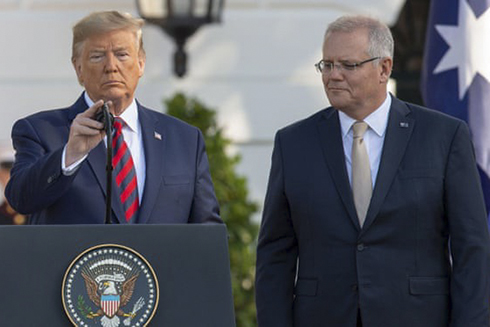 Tổng thống Mỹ Donald Trump và Thủ tướng Australia Scott Morrison. Ảnh: REX