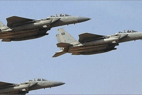 Máy bay chiến đấu của Liên minh quân sự Arab tấn công Houthi ở Yemen (Ảnh: Getty)