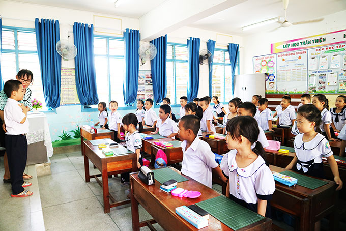 Một lớp học tại Trường Tiểu học Phước Tiến (TP. Nha Trang).