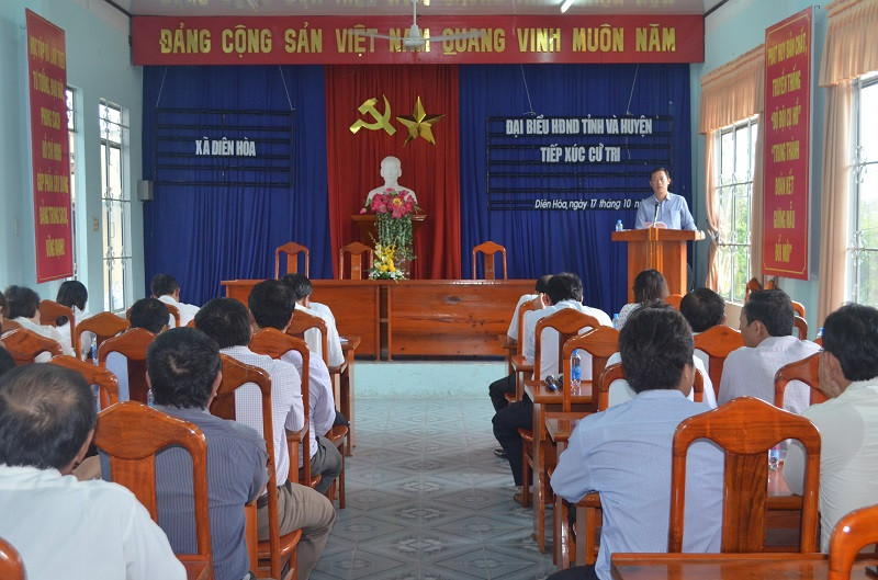 Ảnh (Mã Phương): Đại biểu HĐND tỉnh tiếp xúc cử tri tại xã Diên Hòa