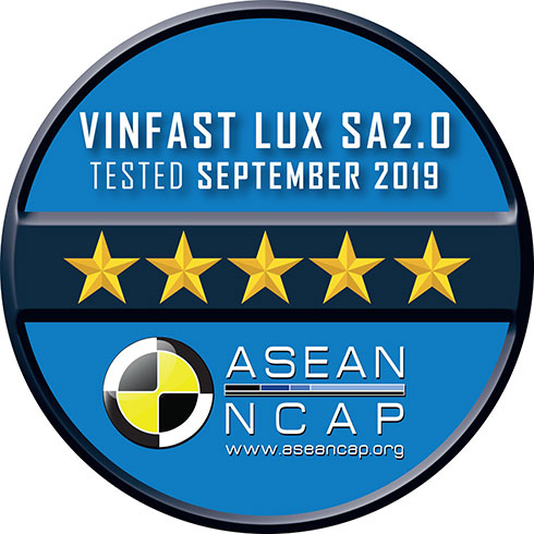 Chứng chỉ an toàn ASEAN NCAP 5 sao dành mẫu xe Lux SA2.0 và Lux A2.0 của VinFast.