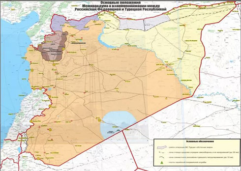 Nga công bố bản đồ Syria mới, cử quân tới biên giới Syria-Thổ Nhĩ Kỳ