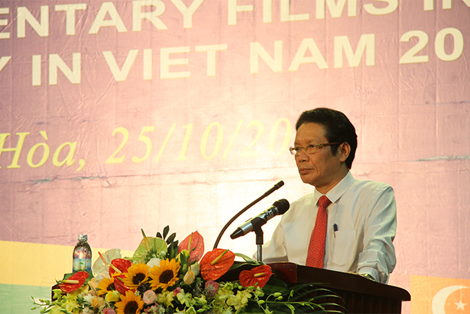 Hoang Vinh Bao, Deputy Minister of the Ministry of Information and Communications delivering speech at opening ceremony