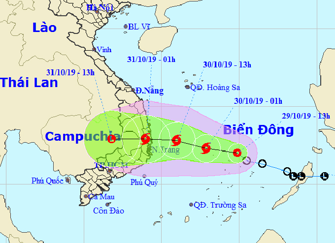 Vị trí và hướng di chuyển của áp thấp nhiệt đới sẽ mạnh lên thành bão