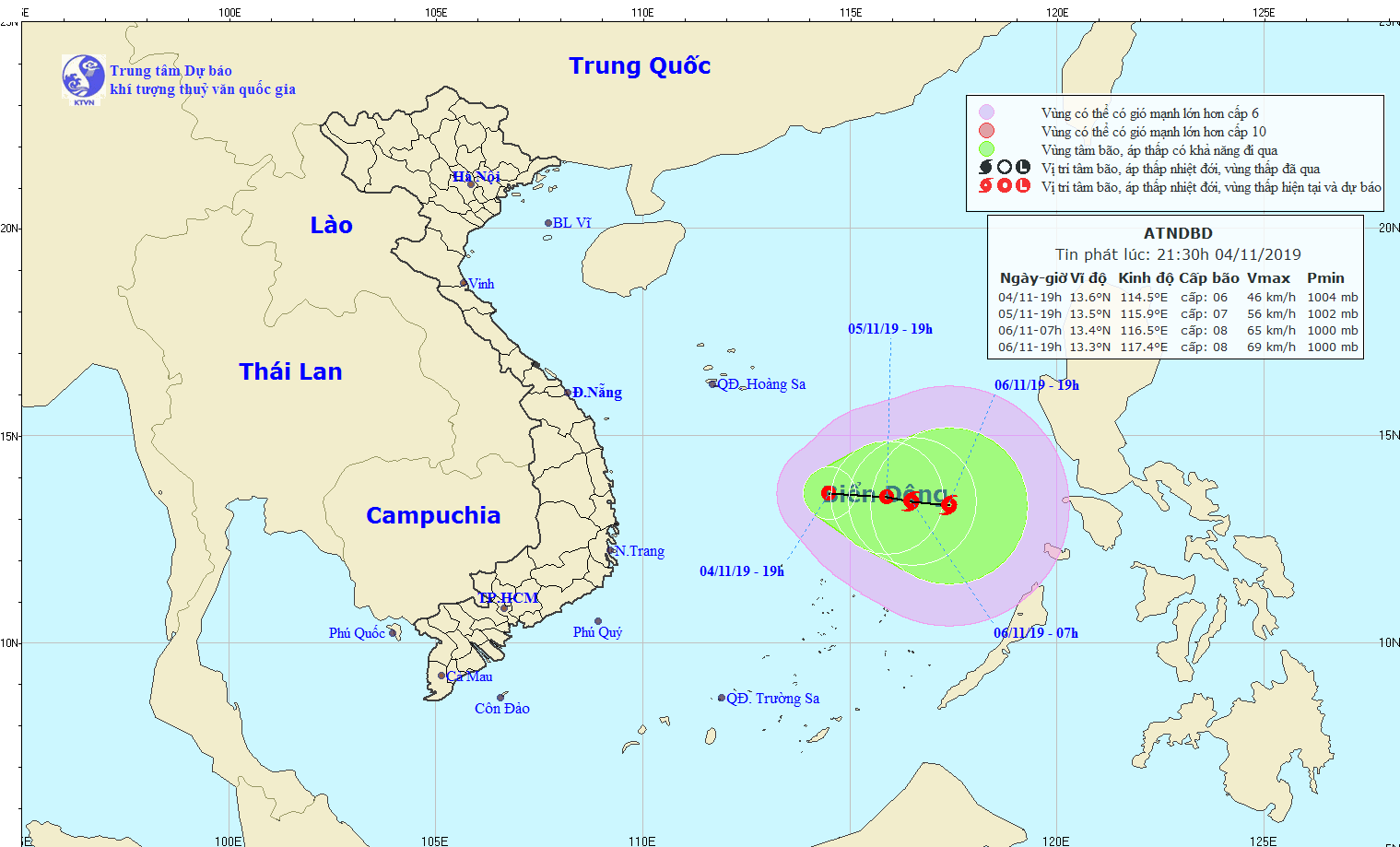 Xuất hiện áp thấp nhiệt đới trên Biển Đông