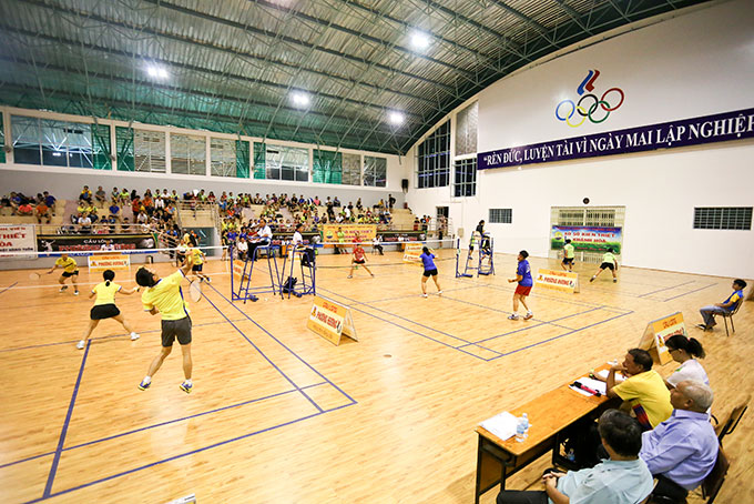 Nhà Thi đấu đa năng Trường Đại học Khánh Hòa -  nơi tổ chức giải cầu lông các câu lạc bộ tỉnh mở rộng 2019.
