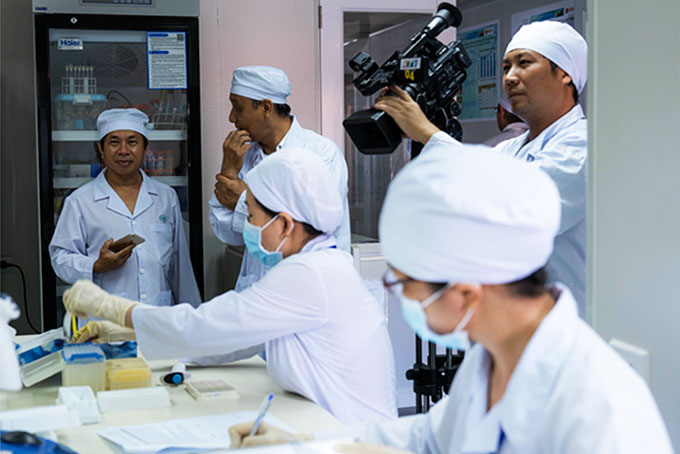 KTV crew filming TV program “Vaccine made in Vietnam”