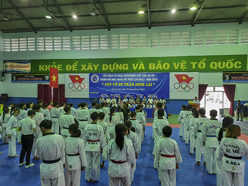 Quang cảnh buổi lễ khai mạc liên hoan Taekwondo.