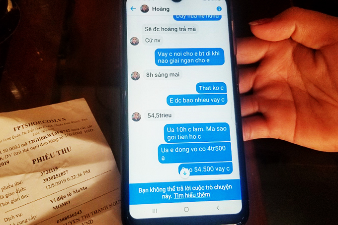 Cảnh giác khi vay tiền qua mạng