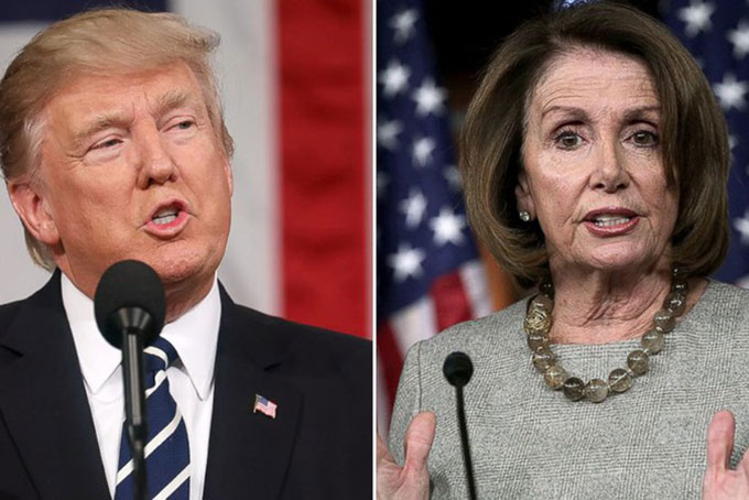 Tổng thống Mỹ Donald Trump và Chủ tịch Hạ viện Mỹ Nancy Pelosi. Ảnh: Reuters