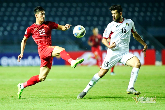 U23 Việt Nam trong trận hòa với U23 Jordan.  Nguồn: vietnamnet.vn