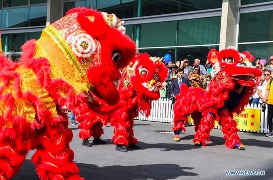 Múa sư tử đón Tết tại Auckland, New Zealand