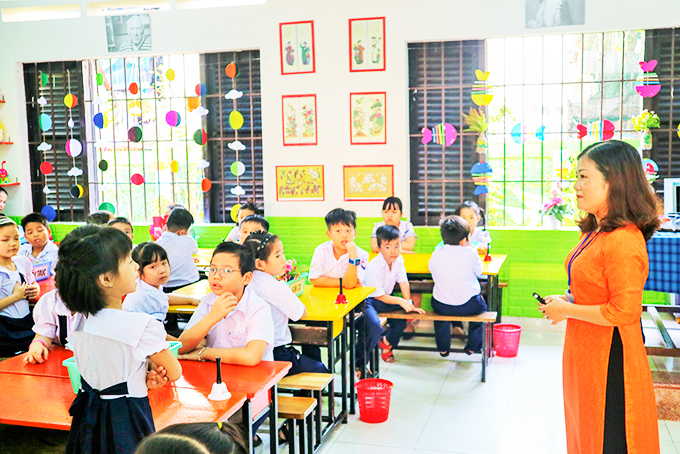 Tiết học tại Trường Tiểu học Vạn Thắng (TP. Nha Trang).