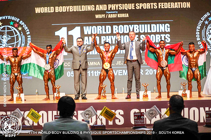 Bodybuilder Khanh Khuong wins gold at the 11th World Bodybuilding and Physique Sports Championships in South Korea
