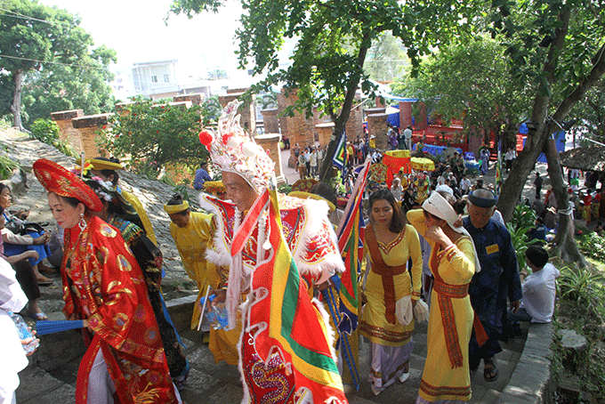Pilgrims attending Ponagar Temple Festival