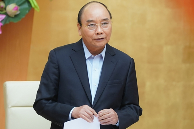 Thủ tướng Nguyễn Xuân Phúc chủ trì cuộc họp Thường trực Chính phủ về phòng chống dịch COVID-19. Ảnh: Quang Hiếu 