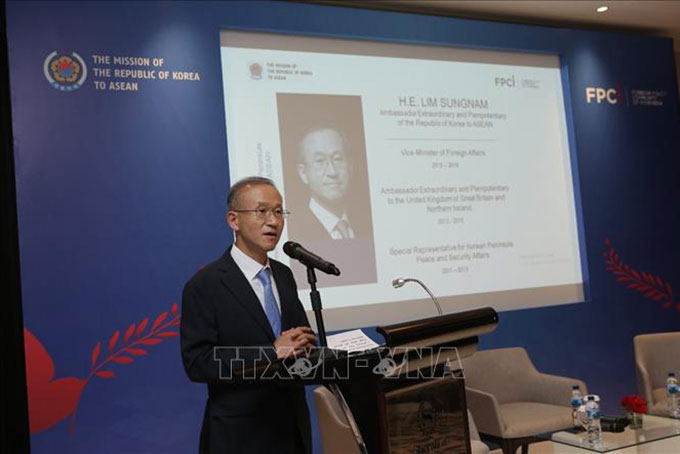 Tổng Thư ký ASEAN Dato Lim Jock Hoi phát biểu tại Hội nghị. Ảnh: TTXVN