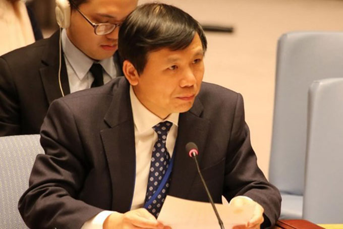  Đại sứ Đặng Đình Quý, Trưởng phái đoàn thường trực Việt Nam tại Liên hợp quốc. (Ảnh: Hữu Thanh/TTXVN)