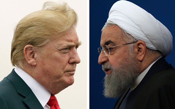 Tổng thống Mỹ Trump (trái) và Tổng thống Iran Rouhani. Ảnh: Times of Israel.