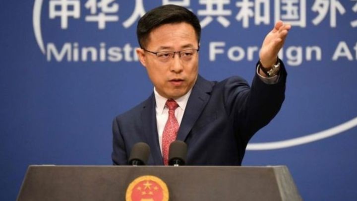Người phát ngôn Bộ Ngoại giao Trung Quốc Triệu Lập Kiên. Ảnh: BBC.