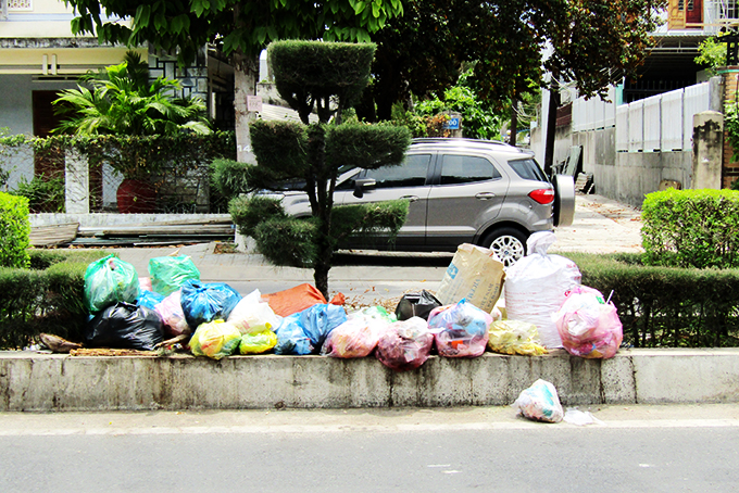 Vứt rác bừa bãi ra dải phân cách