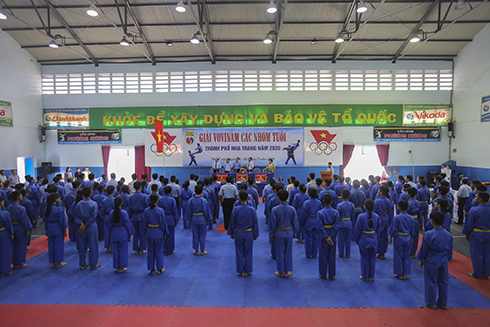 120 võ sinh tranh tài giải Vovinam các nhóm tuổi TP. Nha Trang