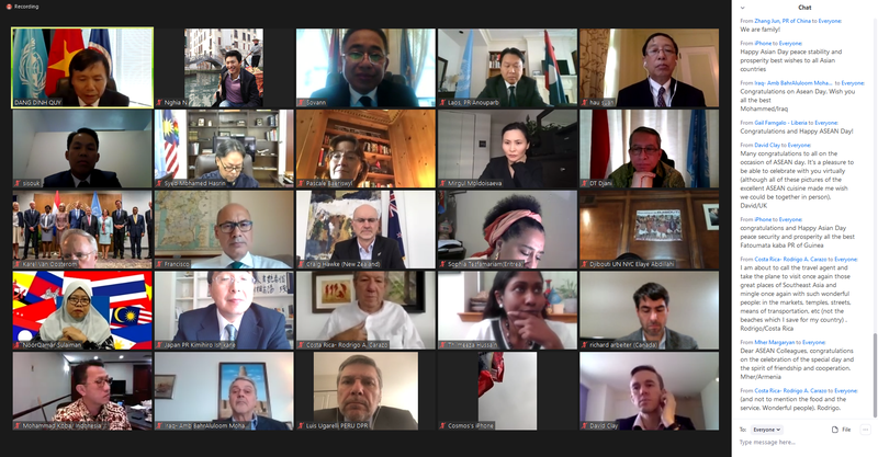 Phái đoàn Việt Nam tại LHQ tổ chức kỷ niệm 53 năm thành lập ASEAN trực tuyến